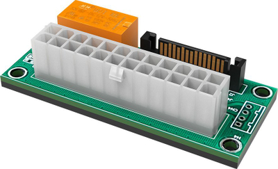 Adapter furnizimi Akasa Dual Multi PSU, 24 pin ATX, sinkronizim multipleks, jeshil