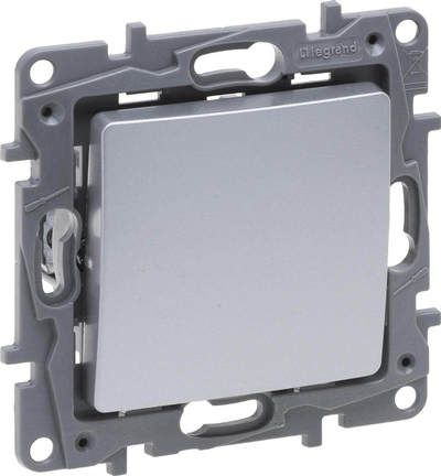 Buton elektrik Legrand Niloe Selection, 1 pol, 6A, alumini