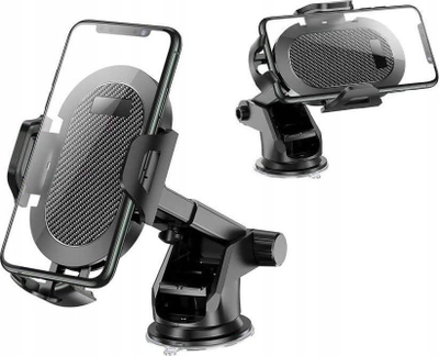 Mbajtëse telefoni për makinë OEM TC-081, për xham dhe pult, 360°, e zezë