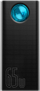 Powerbank me ekran dixhital Baseus Ambilight Overseas Edi QC, 30000mAh, 100W, i zi + kabllo USB-C/USB-C 1m, e zezë