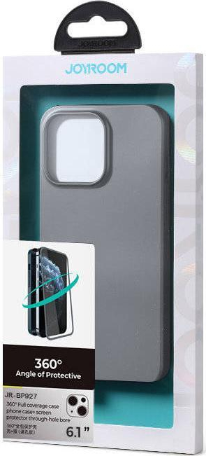 Mbrojtëse telefoni Joyroom JR-BP927 për iPhone 13, set 360°, me xham të temperuar, gri e errët
