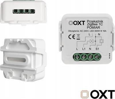Паметно реле OXT Mini Relay, 1 коло, 16A, ZigBee Tuya, бело