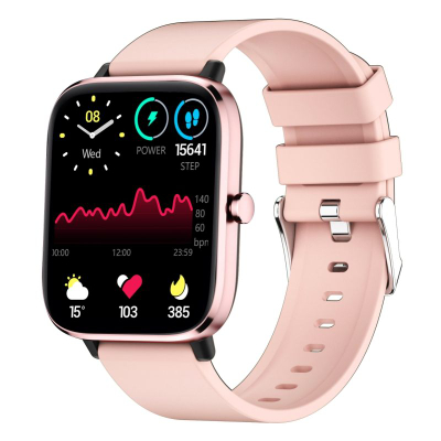 Smartwatch Giewont GW230-1, mat shëndetin, rrip silikoni rozë