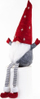Figurë zbukuruese Krishtlindjesh Saska Christmas Gnome, 50cm, për ulje, gri me të kuqe