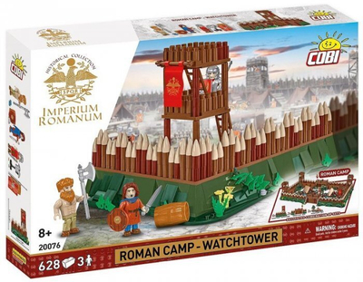 Set ndërtimi COBI Roman Camp Watchtower, 628 pjesë, 3 figura, shumëngjyrësh