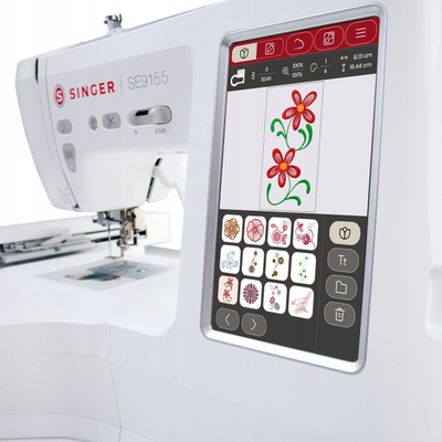 Makina Singer SE9155 për qepje edhe qëndisje, me ekran me prekje 7", e bardhë