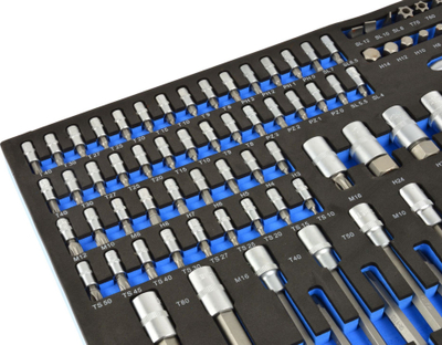 Set çelësash e bitash Torx GEKO 102 copa, 1/4" dhe 1/2"