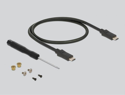 Kuti e jashtme SSD Delock 42003, M.2 SATA, USB C 3.2 Gen 2, argjendtë