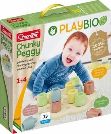 Loja edukative Quercetti Playbio Chunky Peggy, me kunja të mëdha, miqësore me mjedisin