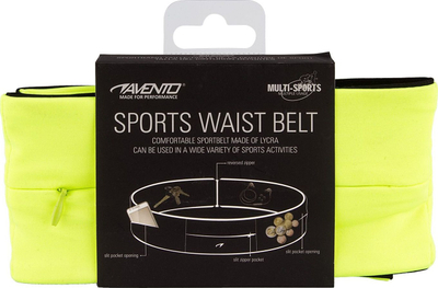 Rrip sportiv beli Avento Sports Waist Belt, lycra, L, i verdhë fluor