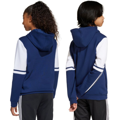 Блуза со капаче Adidas Squadra 25 Sweat Hoody Jr JD4804, памук, со џебови со патент, црна