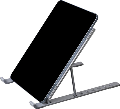 Qëndrim laptopi Silver Monkey Blanc, ergonomik, i palosshëm, ngjyrë argjendi