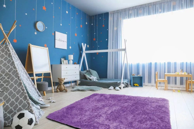 Tapet Thick Soft Plush Shaggy Rug, 80x150 cm, i trashë, vjollcë e hapur