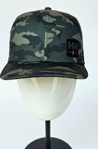 Kapele Helly Hansen Workwear Camo Ball Cap, 100% pambuk, me snapback, kamuflazh jeshil