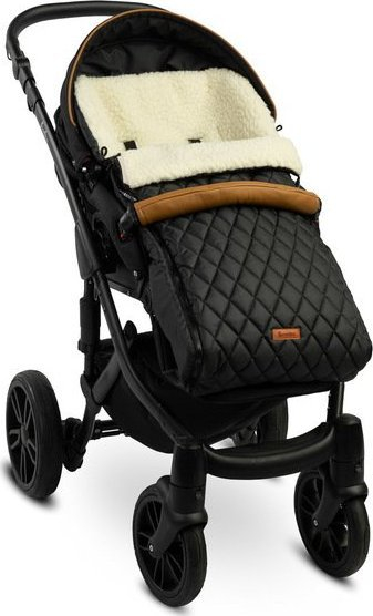 Qese gjumi për karrocë Sensillo Quilted Wool, lesh, 95x40cm, e zezë