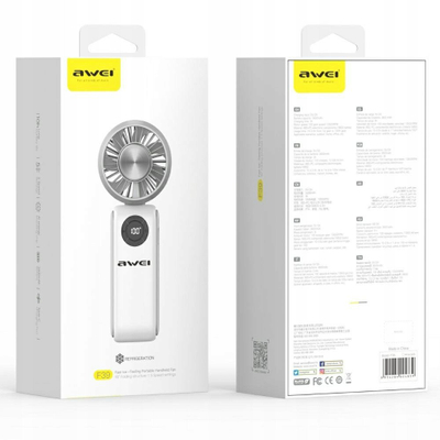 Ventilator dore portativ Awei F39 Fast Ice, me bateri që rikarikohet, i bardhë
