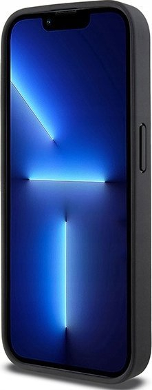 Маса за телефон DKNY, за iPhone 15 Pro, ПУ кожа со дизајн квадрати, црна
