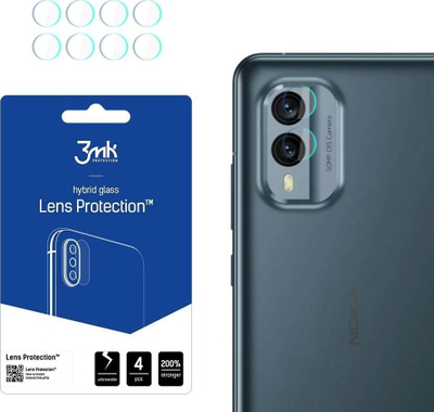 Mbrojtës xhami për kamerë 3MK Lens Protect Nokia X30, Hybrid Glass, set 4 copë, transparent