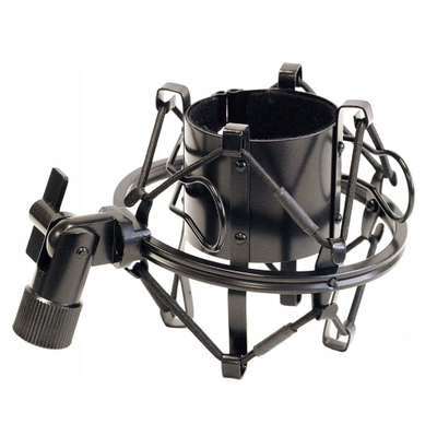 Shock mount për mikrofon Model 2010, izolim i fortë, i zi