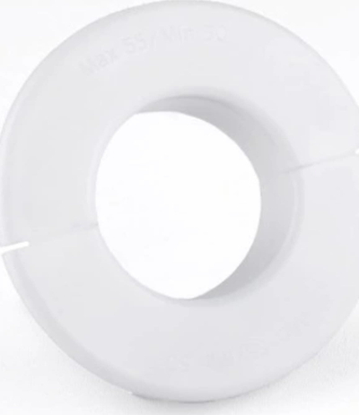 Rozetë mbuluese për vrimë 54 mm, plastike, e bardhë