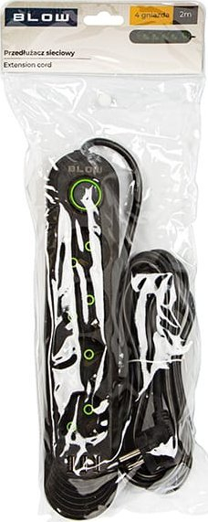 Zgjatëse me prizë Blow PS-420, 4 dalje 3x USB, kabllo 2m, 2x1mm², e zezë