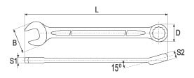 Çelës kombinues Yato YT-0360, 32mm, çelik CrV, gri
