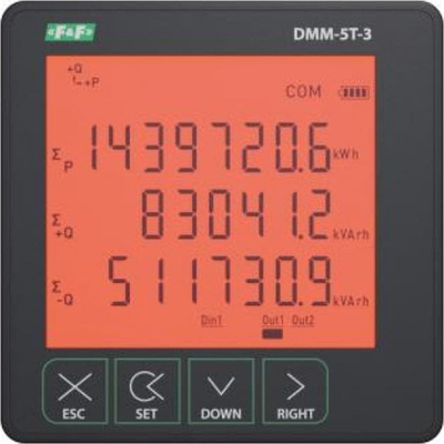 Analizues parametri rrjeti F&amp;F DMM-5T-3, trefazor, RS-485 Modbus RTU