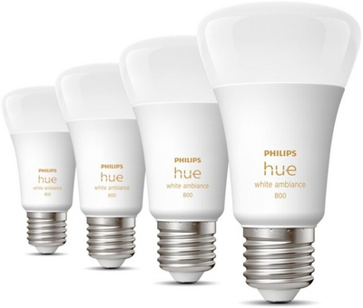 Set poça Philips Hue White Ambiance 6W 800lm E27, 4 copë