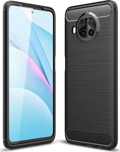 Mbulesë telefoni Beline Carbon për Xiaomi Mi 10T Lite 5G, gomë e butë fleksibël, motiv karboni, e zezë