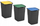 Set koshash mbeturinash Curver KORAL, 3 copë, 47L, kapak blu verdh jeshil