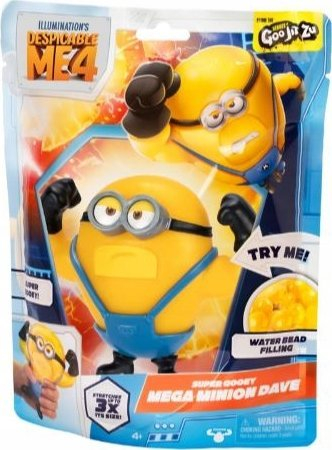 Figurë aksioni Heroes of Goo Jit Zu Mega Minion Dave, super që shtrihet, me rruaza uji, e verdhë