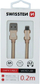 Kabllo për të dhëna Swissten USB A në micro USB, 0.2 m, 3A, tekstil, e kuqe