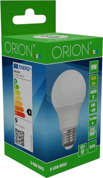 Llambë LED Orion 9W, 806lm, sokël E27, e bardhë neutrale