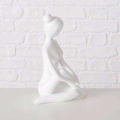 Декоративна фигура Yoga YOGA, 29 cm, полирезин, мат бела