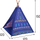 Çadër loje për kalamaj ECOTOYS Teepee 8179, strukturë druri, me dritare, blu me dizajn