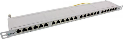 Patch panel INLINE CAT 6a, 24 porta RJ-45, 0.5U, gri e çelët