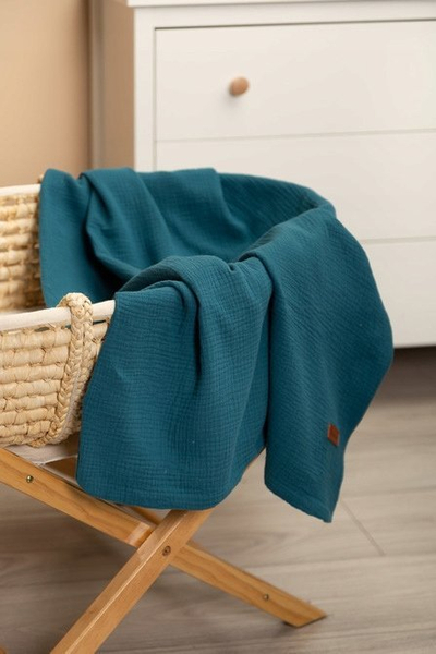 Batanije për beba Sensillo Ocean Blanket, pambuk 100%, 75 x 100 cm, blu