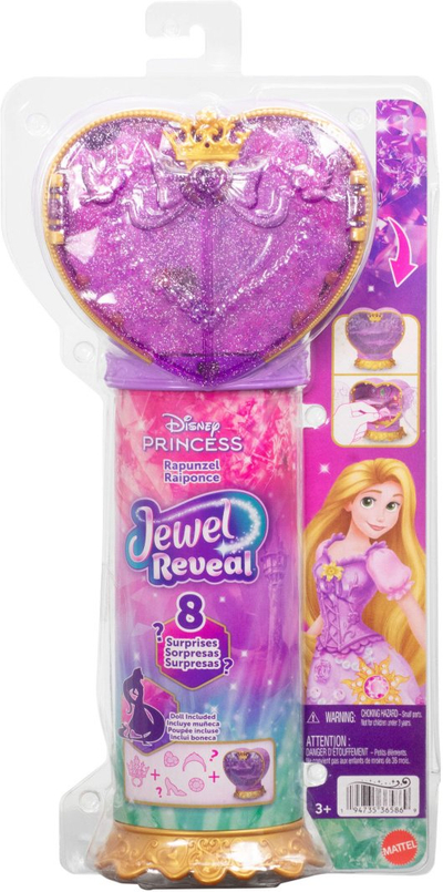 Kukull Mattel Disney Rapunzel Jewel Reveal Princess, set me aksesorë, vjollcë rozë