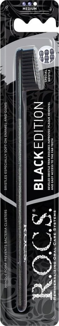 Furç dhëmbësh ROCS Black Edition Medium, edicion i kufizum, e zez