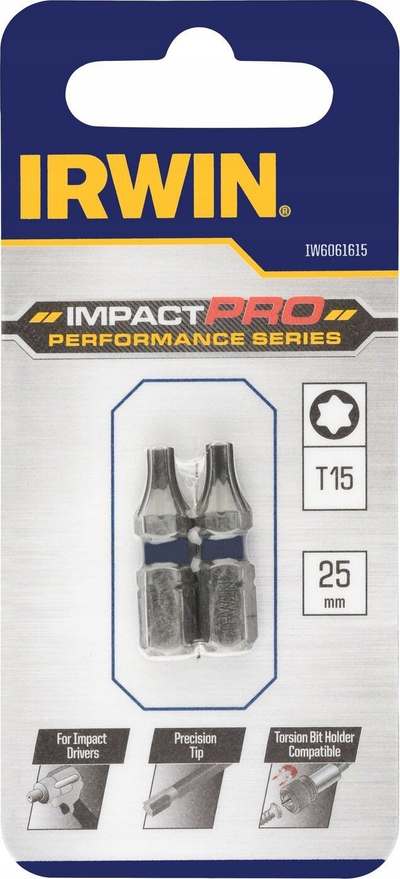 Bit kaçavidë IRWIN Impact Pro IW6061615, TORX T15, 25mm, metalik
