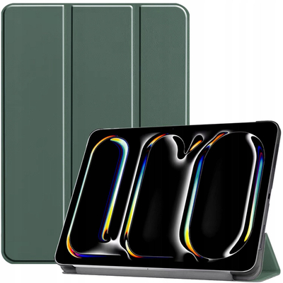 Kapotë smart për iPad Pro 11 Gen 5 2024, me zgjim-fjetje, shndërrohet në bazament, jeshile