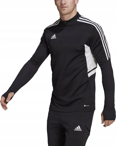 Bluzë trajnimi adidas Condivo 22 për burra HA6269, me zinxhir 1/4, mëngë të gjata, e zezë