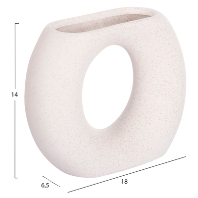 Dekor tavoline qeramike Ellipto 18x6,5x14Hcm (HM4646.01), bardhë