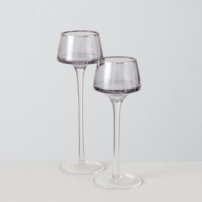 Mbajtës qirinjsh xhami MoKo SMOLA, set 2 copë, 20/23 cm, transparent