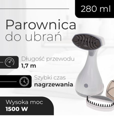 Hekur me avull vertikal Adler AD 5042, 1500W, depozitë 280ml, i bardhë