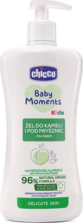 Xhel dushi për kalamaj Chicco Baby Moments, pa lot, 500ml, i bardhë