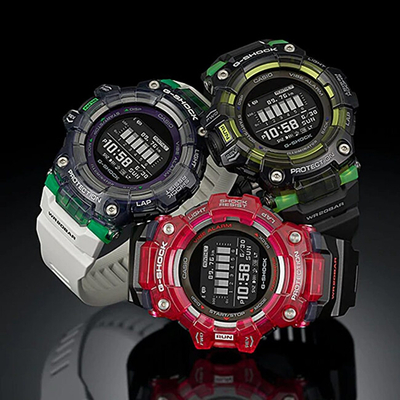 Orë digjitale për meshkuj Casio GBD-100SM-1A7ER, e bardhë/zezë
