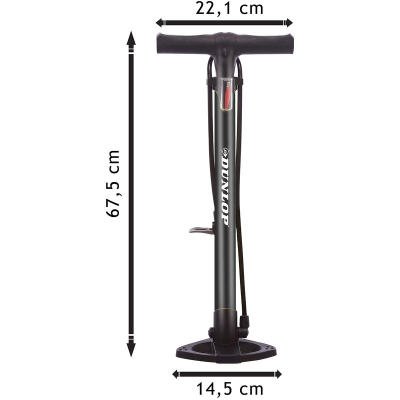Pompë dyshemeje Dunlop Floor Pump, 12 bar, për biçikletë, e zezë