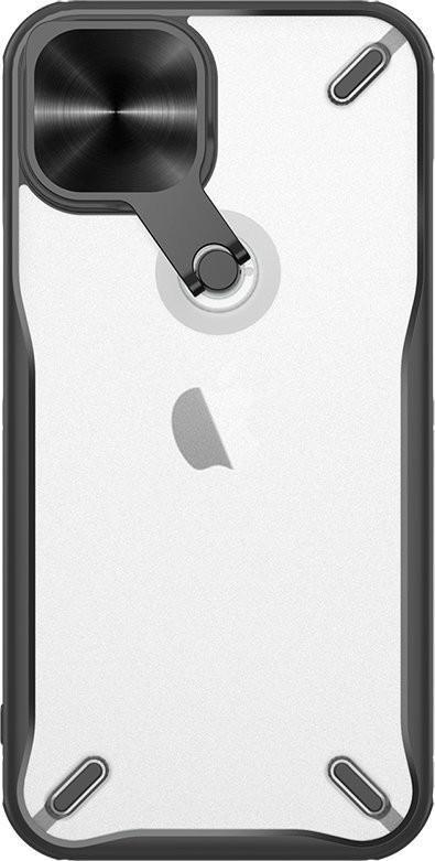 Kapak telefoni Nillkin Cyclops për iPhone 13, me pjesën mbrapa xham, me këmbëz, i zi