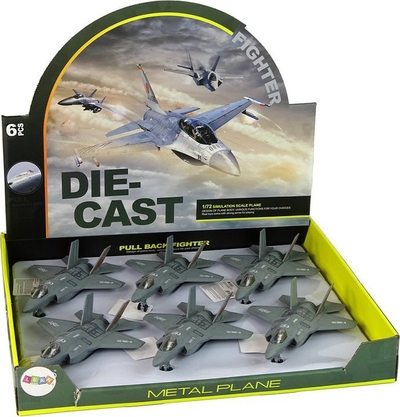 Avion lodër Leantoys me fërkim 1:72, metal, me dritë edhe tinguj, gri e errët